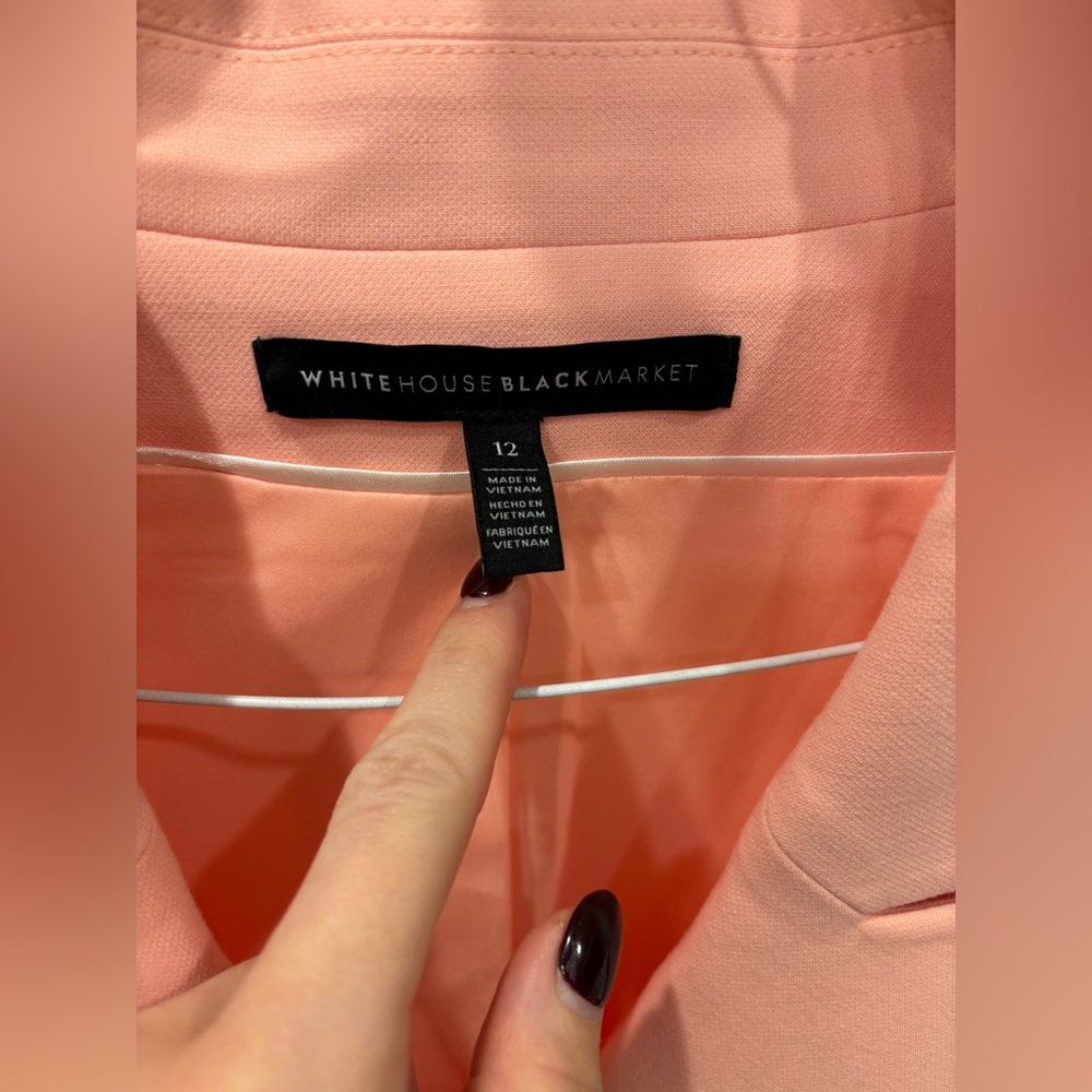 White House Black Market Peach Double-Breasted Vest - Picture 2 of 6